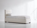 Lit simple - Similicuir - 200 x 90 x 105 cm - Blanc - Style moderne