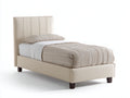Lit simple - Similicuir - 205 x 97 x 118 cm - Beige - Design contemporain