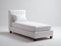 Lit simple - Similicuir - 200 x 90 x 105 cm - Blanc - Style moderne
