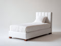 Lit simple - Similicuir - 200 x 90 x 105 cm - Blanc - Style moderne