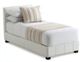 Lit simple - Similicuir - 205 x 97 x 118 cm - Blanc - Style moderne