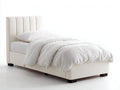Lit simple - Tissu - 200 x 90 x 105 cm - Beige - Style moderne