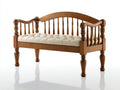 Banc de jardin - Bois-Tissu - 171 x 66 x 99 cm - Marron-Crème - Style classique à dossier cintré