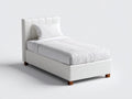 Lit simple - Similicuir - 200 x 90 x 105 cm - Blanc - Style moderne