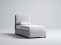 Lit simple - Tissu - 200 x 90 x 105 cm - Gris - Style moderne