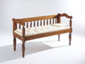 Banc de jardin - Bois-Tissu - 186 x 67 x 92 cm - Marron-Crème - Style classique à barreaux tournés