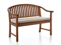 Banc de jardin - Bois-Tissu - 156 x 64 x 91 cm - Marron chaud-Beige - Style traditionnel épuré